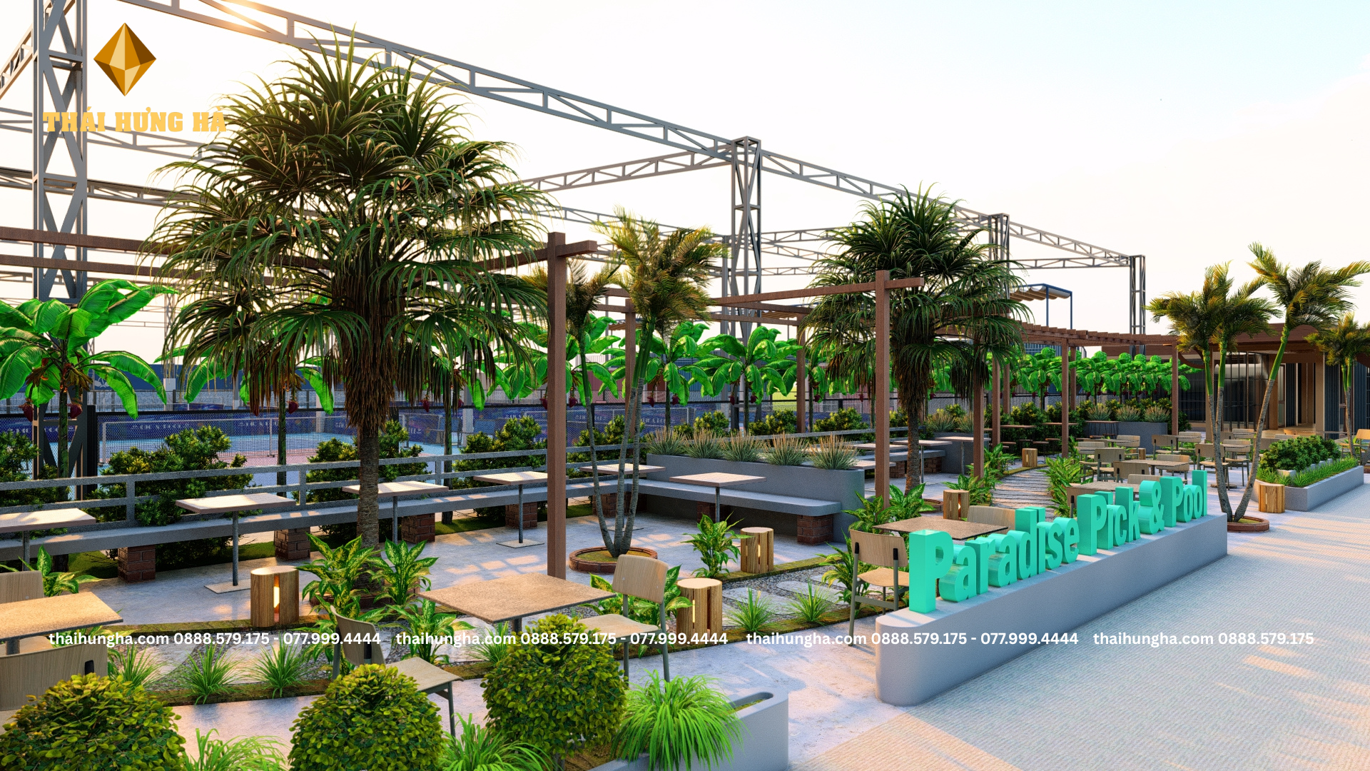 Tổ hợp thể thao Paradise - Bể bơi và sân Pickelball