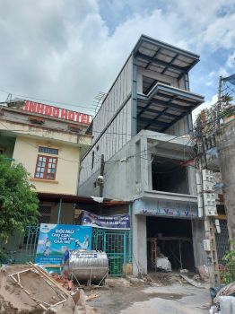 Thi công lắp dựng khung thép nhà văn phòng Văn Cao - Hải Phòng